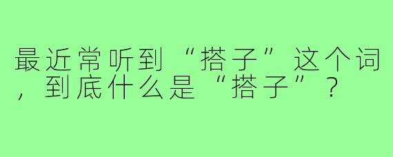 最近常听到“搭子”这个词,到底什么是“搭子”?