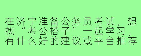 在济宁准备公务员考试，想找“考公搭子”一起学习，有什么好的建议或平台推荐吗？
