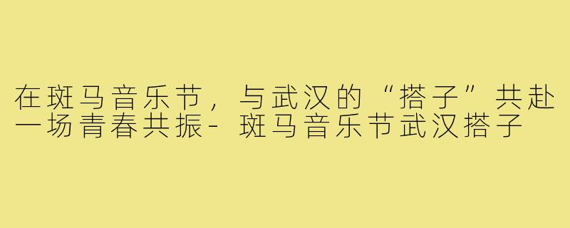 在斑马音乐节，与武汉的“搭子”共赴一场青春共振-斑马音乐节武汉搭子