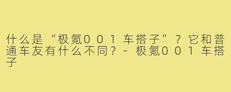 什么是“极氪001车搭子”?它和普通车友有什么不同?-极氪001车搭子