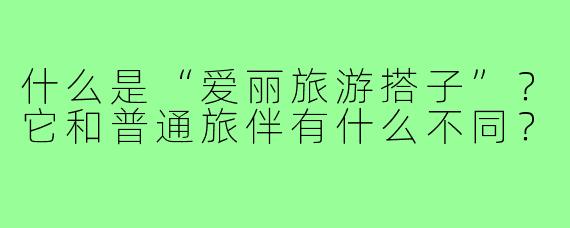 什么是“爱丽旅游搭子”？它和普通旅伴有什么不同？