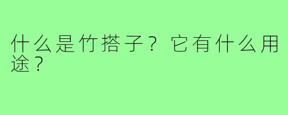 什么是竹搭子？它有什么用途？
