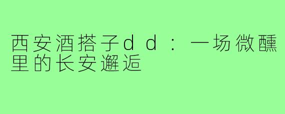 西安酒搭子dd：一场微醺里的长安邂逅
