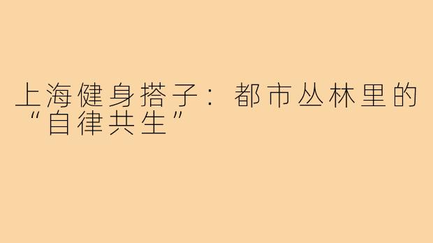 上海健身搭子：都市丛林里的“自律共生”