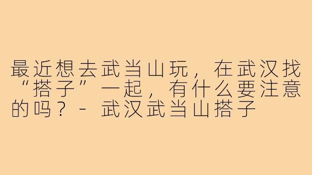 最近想去武当山玩，在武汉找“搭子”一起，有什么要注意的吗？-武汉武当山搭子