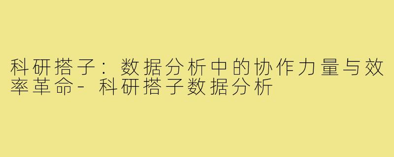科研搭子：数据分析中的协作力量与效率革命-科研搭子数据分析