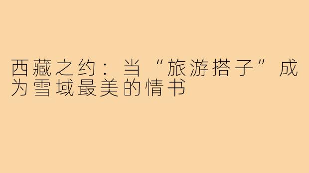 西藏之约：当“旅游搭子”成为雪域最美的情书