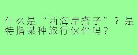 什么是“西海岸搭子”？是特指某种旅行伙伴吗？