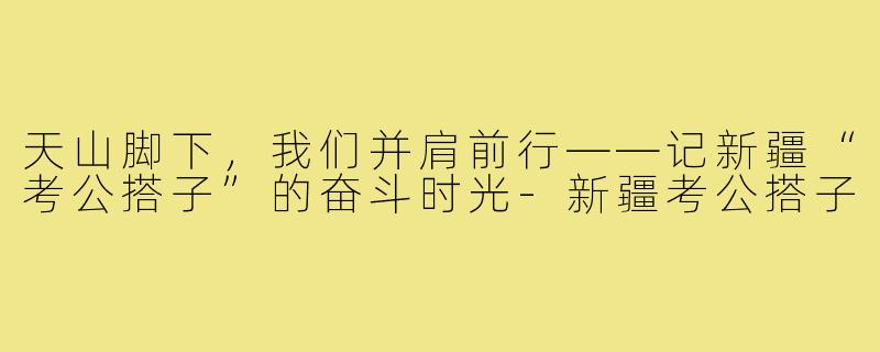 天山脚下，我们并肩前行——记新疆“考公搭子”的奋斗时光-新疆考公搭子