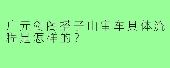广元剑阁搭子山审车具体流程是怎样的？