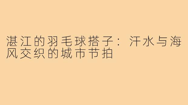 湛江的羽毛球搭子:汗水与海风交织的城市节拍