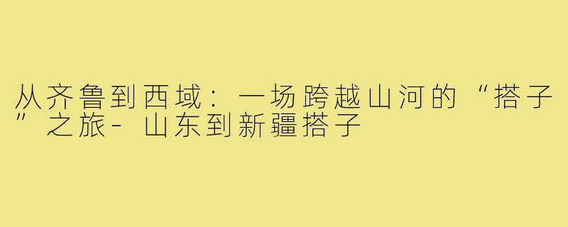从齐鲁到西域：一场跨越山河的“搭子”之旅-山东到新疆搭子