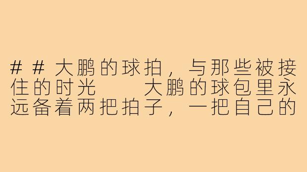 ##大鹏的球拍，与那些被接住的时光

大鹏的球包里永远备着两把拍子，一把自己的，另一把，是给可能出现的“新人”准备的。每周三、周六晚上七点半，大学城体育馆三楼，那片灯光最亮、地板有些许磨损的3号场，是他的“领地”。他的邀约信息十年如一日地发在几个五百人羽毛球群里，格式严谨得像公文：“今晚7:30，大学城馆3号场，现有两缺二，水平中等，自带拍与水，费用AA。新人欢迎，大鹏。”