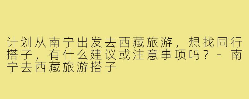 计划从南宁出发去西藏旅游，想找同行搭子，有什么建议或注意事项吗？-南宁去西藏旅游搭子
