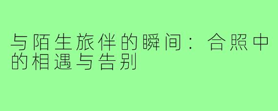 与陌生旅伴的瞬间:合照中的相遇与告别