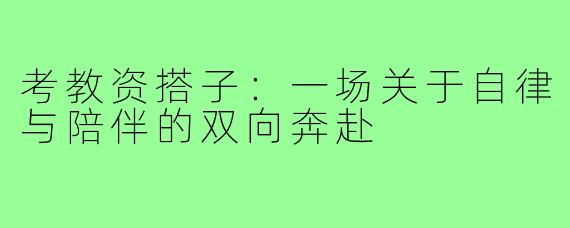 考教资搭子：一场关于自律与陪伴的双向奔赴