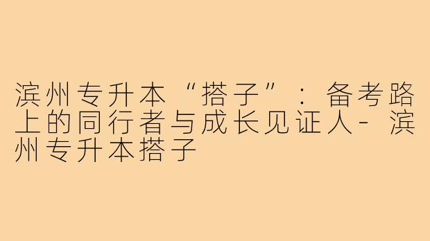 滨州专升本“搭子”：备考路上的同行者与成长见证人-滨州专升本搭子
