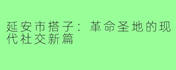 延安市搭子：革命圣地的现代社交新篇