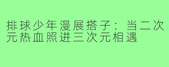 排球少年漫展搭子：当二次元热血照进三次元相遇