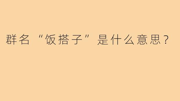 群名“饭搭子”是什么意思？