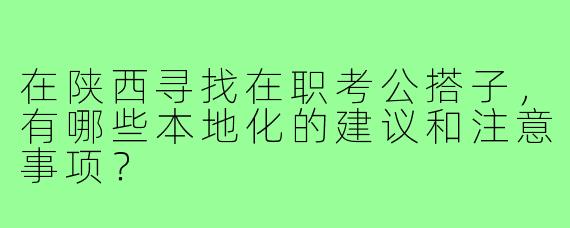 在陕西寻找在职考公搭子，有哪些本地化的建议和注意事项？