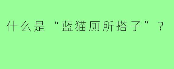 什么是“蓝猫厕所搭子”？