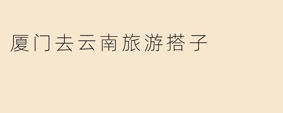 厦门去云南旅游搭子