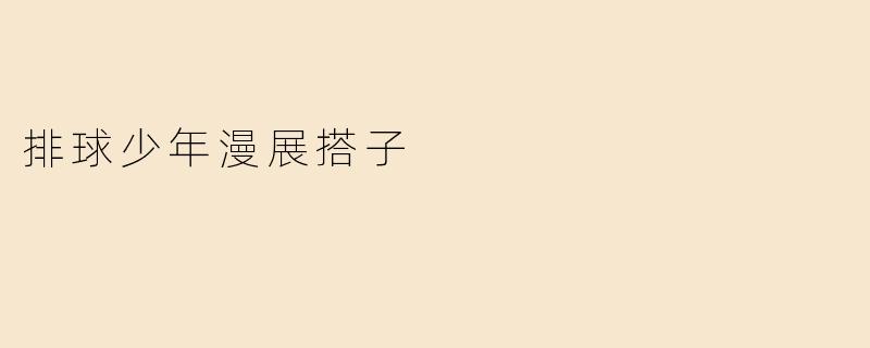 排球少年漫展搭子