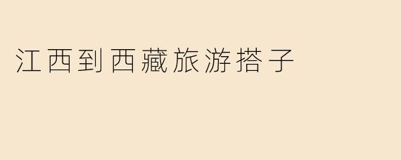 江西到西藏旅游搭子