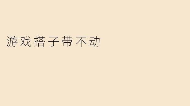 游戏搭子带不动