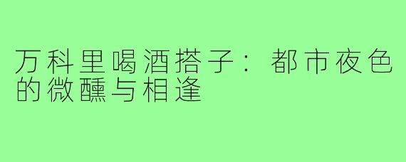 万科里喝酒搭子：都市夜色的微醺与相逢