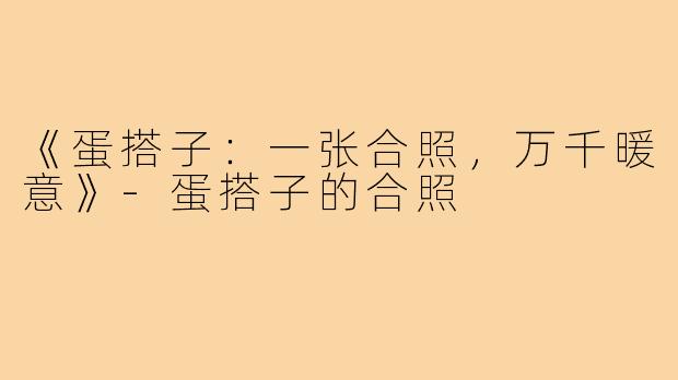 《蛋搭子：一张合照，万千暖意》-蛋搭子的合照