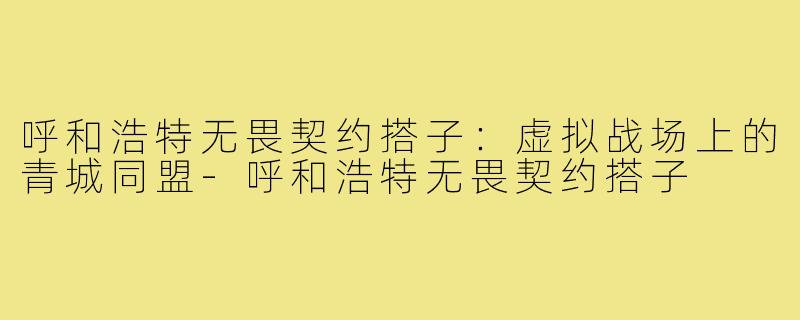 呼和浩特无畏契约搭子：虚拟战场上的青城同盟-呼和浩特无畏契约搭子