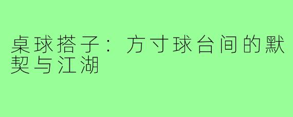 桌球搭子：方寸球台间的默契与江湖