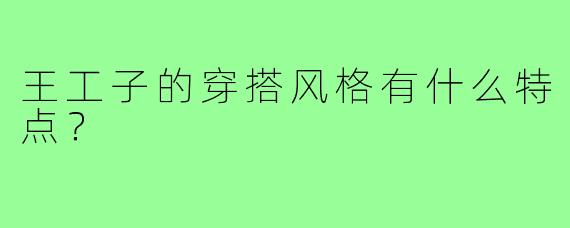 王工子的穿搭风格有什么特点?