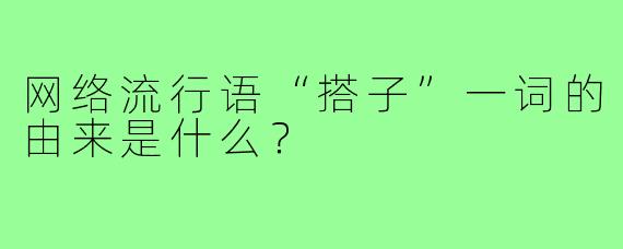 网络流行语“搭子”一词的由来是什么？