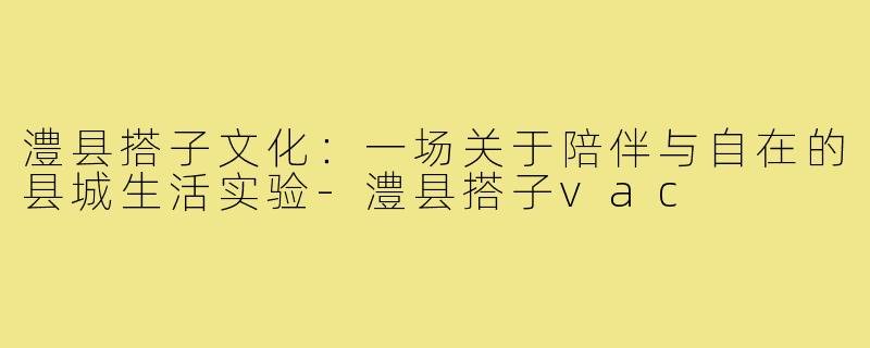 澧县搭子文化:一场关于陪伴与自在的县城生活实验-澧县搭子vac