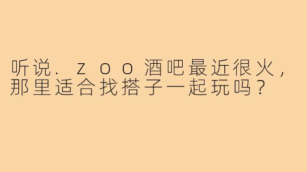听说.zoo酒吧最近很火，那里适合找搭子一起玩吗？