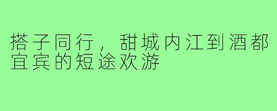 搭子同行，甜城内江到酒都宜宾的短途欢游