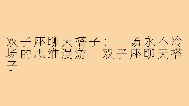 双子座聊天搭子：一场永不冷场的思维漫游-双子座聊天搭子