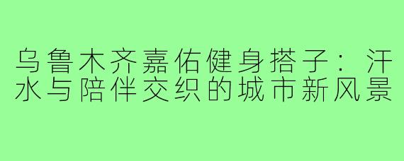 乌鲁木齐嘉佑健身搭子：汗水与陪伴交织的城市新风景