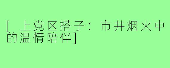 [上党区搭子：市井烟火中的温情陪伴]