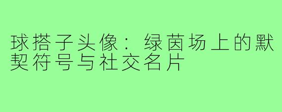 球搭子头像：绿茵场上的默契符号与社交名片