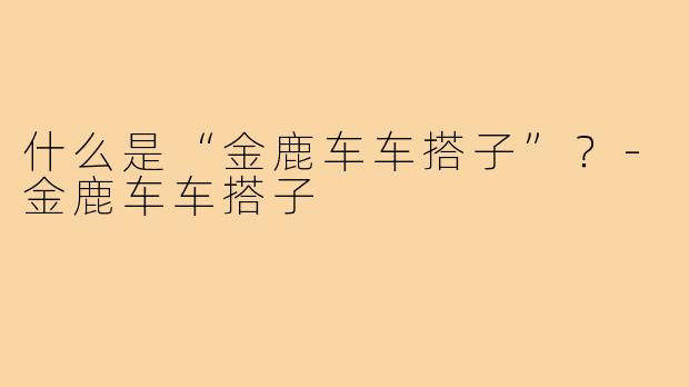 什么是“金鹿车车搭子”？-金鹿车车搭子