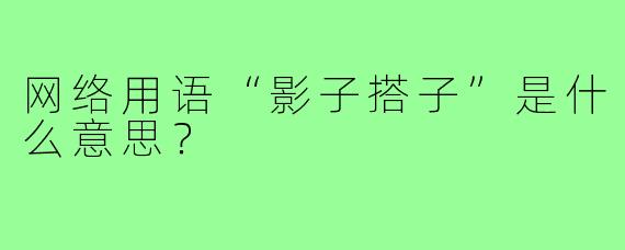 网络用语“影子搭子”是什么意思？