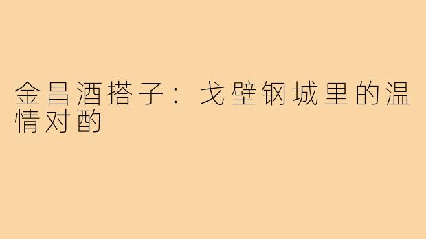 金昌酒搭子：戈壁钢城里的温情对酌
