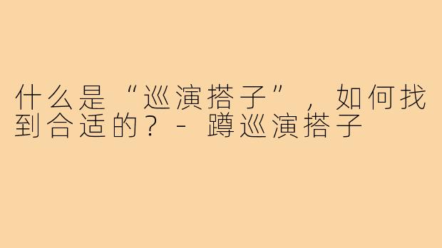 什么是“巡演搭子”，如何找到合适的？-蹲巡演搭子