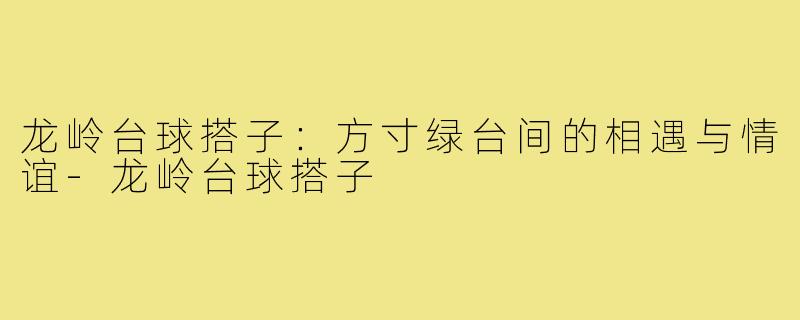 龙岭台球搭子：方寸绿台间的相遇与情谊-龙岭台球搭子