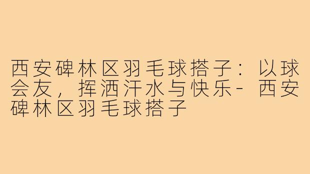 西安碑林区羽毛球搭子：以球会友，挥洒汗水与快乐-西安碑林区羽毛球搭子