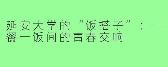 延安大学的“饭搭子”：一餐一饭间的青春交响